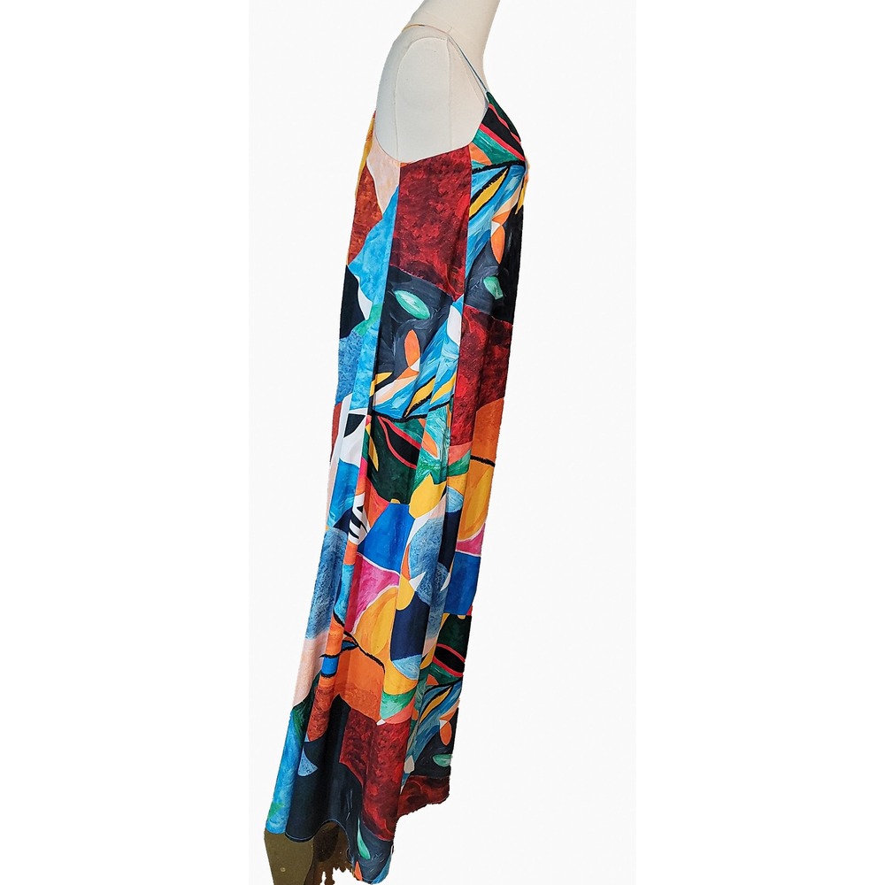 Nicole Miller New‎ York XS Abstract Print Sleeveless Maxi Dress - Picture 5 of 7